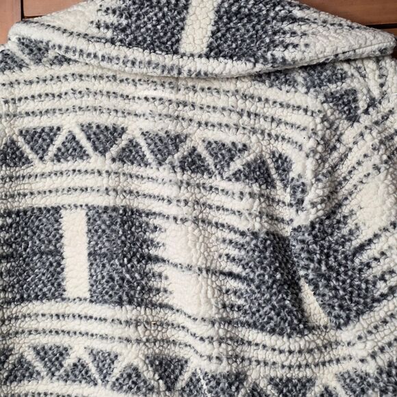 Billabong Montreal Fleece Jacket Size Small Polar Gray Aztec Longline Cozy - Picture 7 of 8